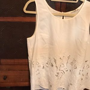 White Sleeveless Cut Out Top